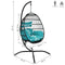 Sunnydaze Dalia Outdoor Hanging Egg Chair with Stand and Cushion - 81"