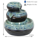 Sunnydaze 3-Tier Modern Textured Bowls Ceramic Indoor Tabletop Fountain - 7"