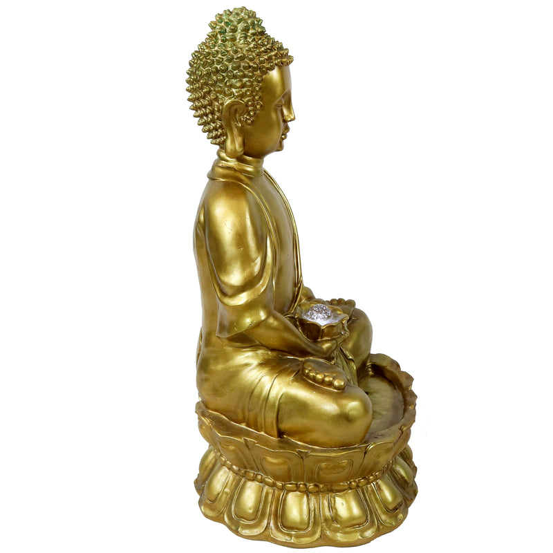 Sunnydaze Relaxed Buddha Fountain with Light