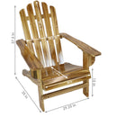 Sunnydaze Rustic Wooden Adirondack Chair with Light Charred Finish