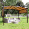 Sunnydaze 9' x12' Metal Arched Pergola with Retractable Canopy