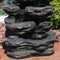 Sunnydaze Rock Falls Outdoor Waterfall Fountain with LED Lights - 24"