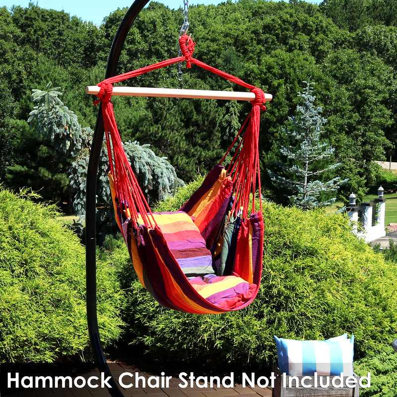 Sunnydaze Outdoor Hanging Hammock Chair Swing with 2 Cushions