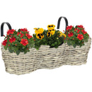 Sunnydaze Round Polyrattan 3-Section Over-the-Rail Planter