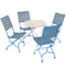 Sunnydaze Cafe Couleur 5pc Shabby Chic Wood Folding Table and Chair Set