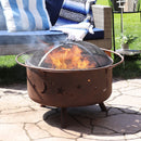 Sunnydaze 30" Cosmic Cooking Fire Pit with Grill Grate & Spark Screen