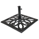 Sunnydaze Cast Iron Heavy Duty Imperial Black Geometric Umbrella Base - 22"