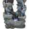 Sunnydaze Dual Cascading Rock Falls Water Fountain with LED Lights and Electric Submersible Pump - 39"