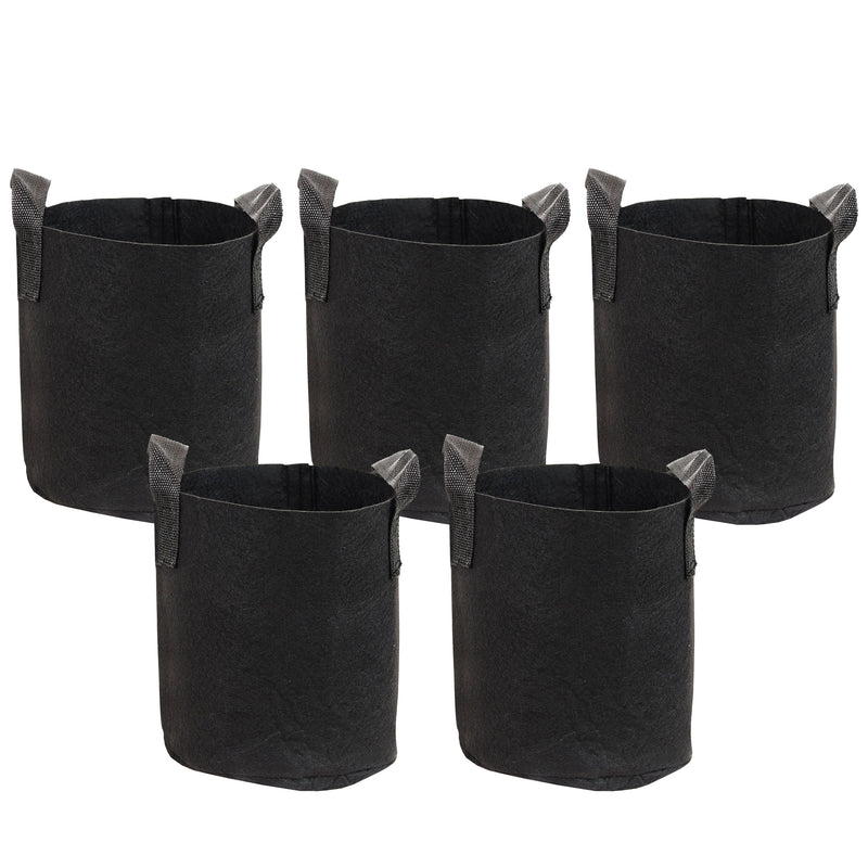 Sunnydaze Black Garden Grow Bags for Vegetables with Carrying Handles