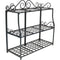 Sunnydaze 3-Tier Metal Iron Plant Stand with Decorative Scroll Design