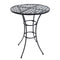 Sunnydaze Elegant Round Black Wrought Iron Bar Table - 30-Inch Diameter