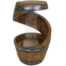 Sunnydaze Spiraling Barrel Outdoor Water Fountain with LED Light - 25"