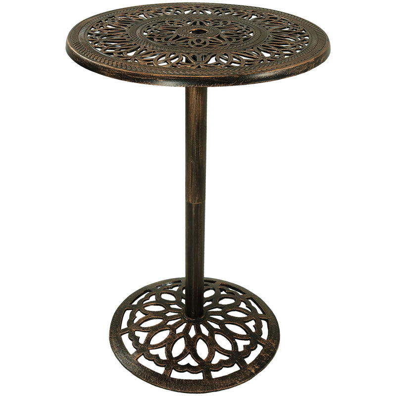 Sunnydaze Round Bar-Height Table, Cast Iron, 26-Inch Diameter, for Indoor or Outdoor Use