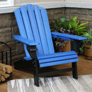 Sunnydaze All-Weather 2-Tone Outdoor Adirondack Chair with Cup Holder