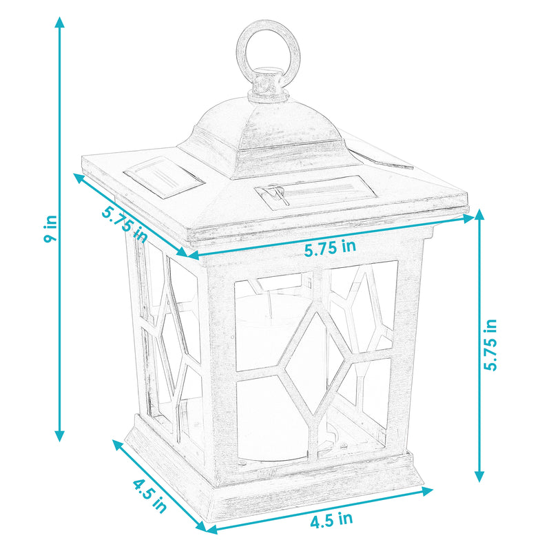 Sunnydaze Lucien Outdoor Decorative Solar LED Candle Lantern - White - Set of 4