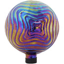 Sunnydaze Blue, Purple, and Gold Rippled Outdoor Gazing Globe - 10-Inch