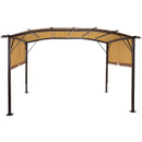 Sunnydaze 9' x12' Metal Arched Pergola with Retractable Canopy