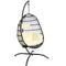 Sunnydaze Penelope Hanging Egg Chair with Seat Cushions and Stand -78-Inch