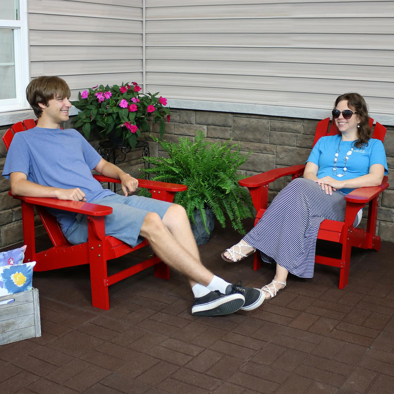 Sunnydaze Wooden Outdoor Adirondack Chair with Adjustable Backrest