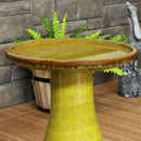 Sunnydaze Glazed Ceramic Duo-Tone Outdoor Bird Bath