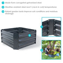 Sunnydaze Galvanized Steel Raised Garden Bed - Square - 24"