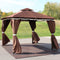 Sunnydaze 10' x 10' Gazebo with Screens and Privacy Walls