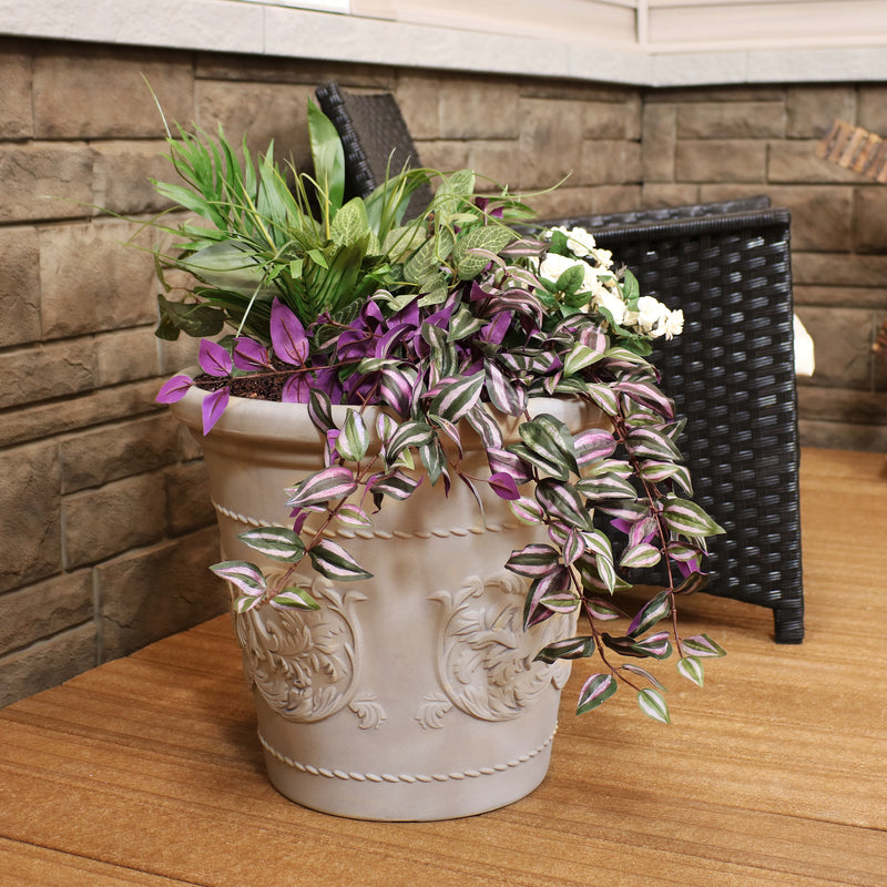 Sunnydaze Arabella Polyresin Outdoor Flower Pot Planter