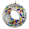 Sunnydaze Rainbow Daisies Mosaic Glass Fly-Through Hanging Bird Feeder - 6-Inch
