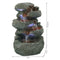 Sunnydaze Stacked Rock Waterfall Fountain with LED Lights - 10"