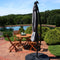 Sunnydaze 10' Offset Patio Umbrella with Solar LED Lights