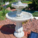 Sunnydaze 2-Tier Solar Outdoor Water Fountain with Battery Backup