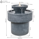 Sunnydaze Tranquil Streams 2-Tier Outdoor Fountain with LED Lights - 20"