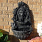 Sunnydaze Stoic Courage Lion Head Solar Fountain with Battery Backup