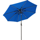 Sunnydaze 9-Foot Solar Powered Sunbrella Market Umbrella with Push-Button Tilt and Crank and LED Light Bars