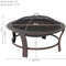 Sunnydaze Steel Elevated Outdoor Fire Pit Bowl with Spark Screen - 29"