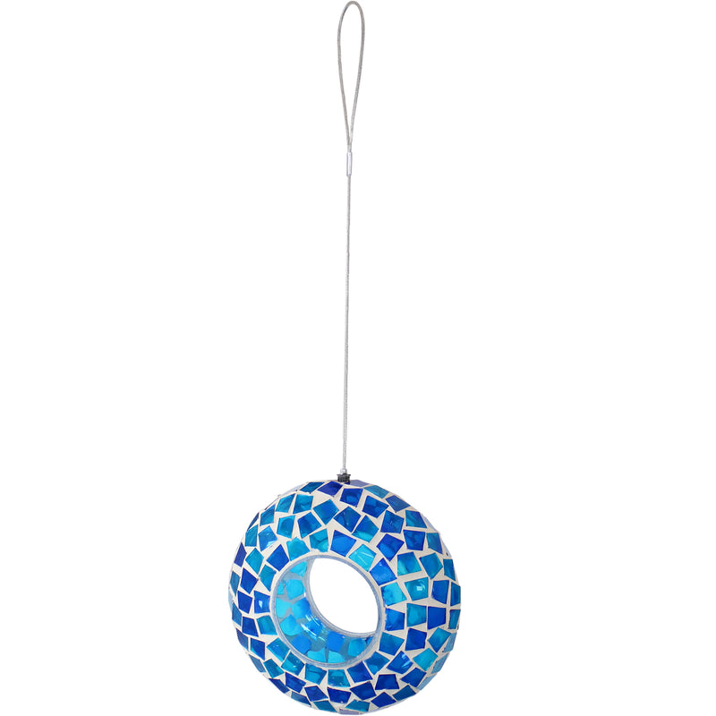 Sunnydaze Mosaic Fly-Through Hanging Bird Feeder - 6"