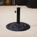 Sunnydaze Rose Blossom Cast Iron Patio Umbrella Base - 16" Diameter