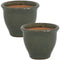 Sunnydaze Studio Glazed Ceramic Planter - Set of 2