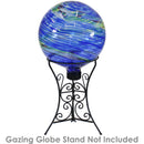 Blue swirl gazing globe in a scroll style stand, not included.