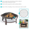 Sunnydaze Steel Elevated Outdoor Fire Pit Bowl with Spark Screen - 29"