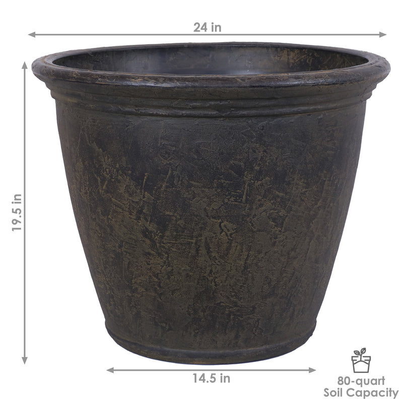 Sunnydaze Anjelica Polyresin Outdoor Flower Pot Planter