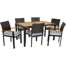 Sunnydaze Carlow 7-Piece Outdoor Dining Patio Furniture Set with Cushions