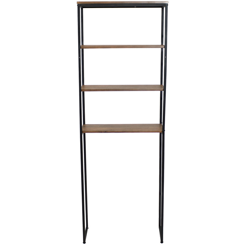 Sunnydaze 4-Tier Black Over-the-Toilet Storage Shelf - 69"