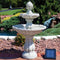 Sunnydaze 2-Tier Solar Outdoor Water Fountain with Battery Backup