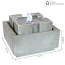 Sunnydaze Square Dynasty Bubbling Indoor Tabletop Fountain - 7"