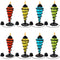 Sunnydaze Colored Glass Outdoor Tabletop Torches - Fiberglass Wicks - Set of 8