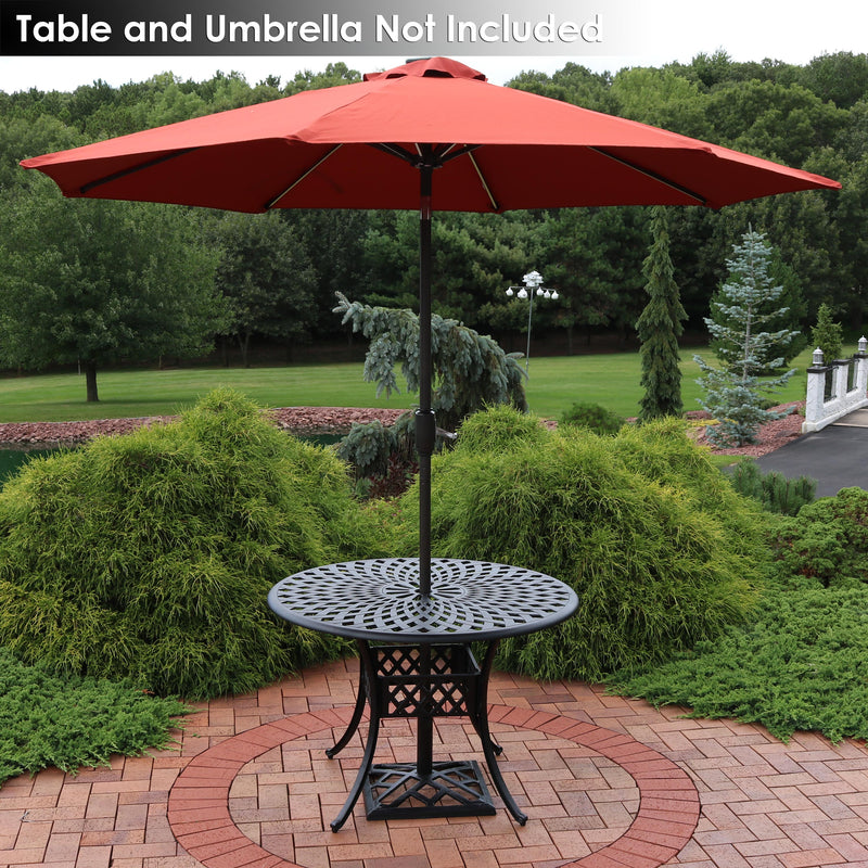 Sunnydaze Modern Geometric Cast Iron Patio Umbrella Base - 17" Square