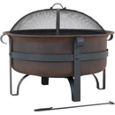 Sunnydaze 29" Cauldron Outdoor Wood-Burning Fire Pit with Spark Screen