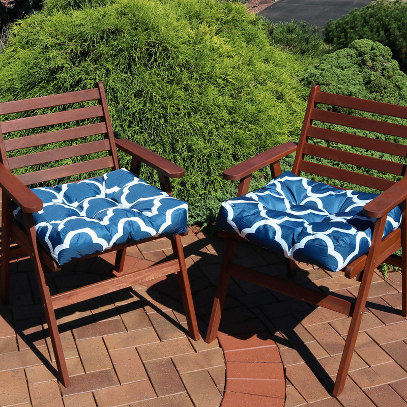 Sunnydaze Set of 2 Tufted Indoor/Outdoor Square Patio Cushions