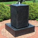 Sunnydaze Large Pillar Outdoor Water Fountain with LED Lights - 40" H